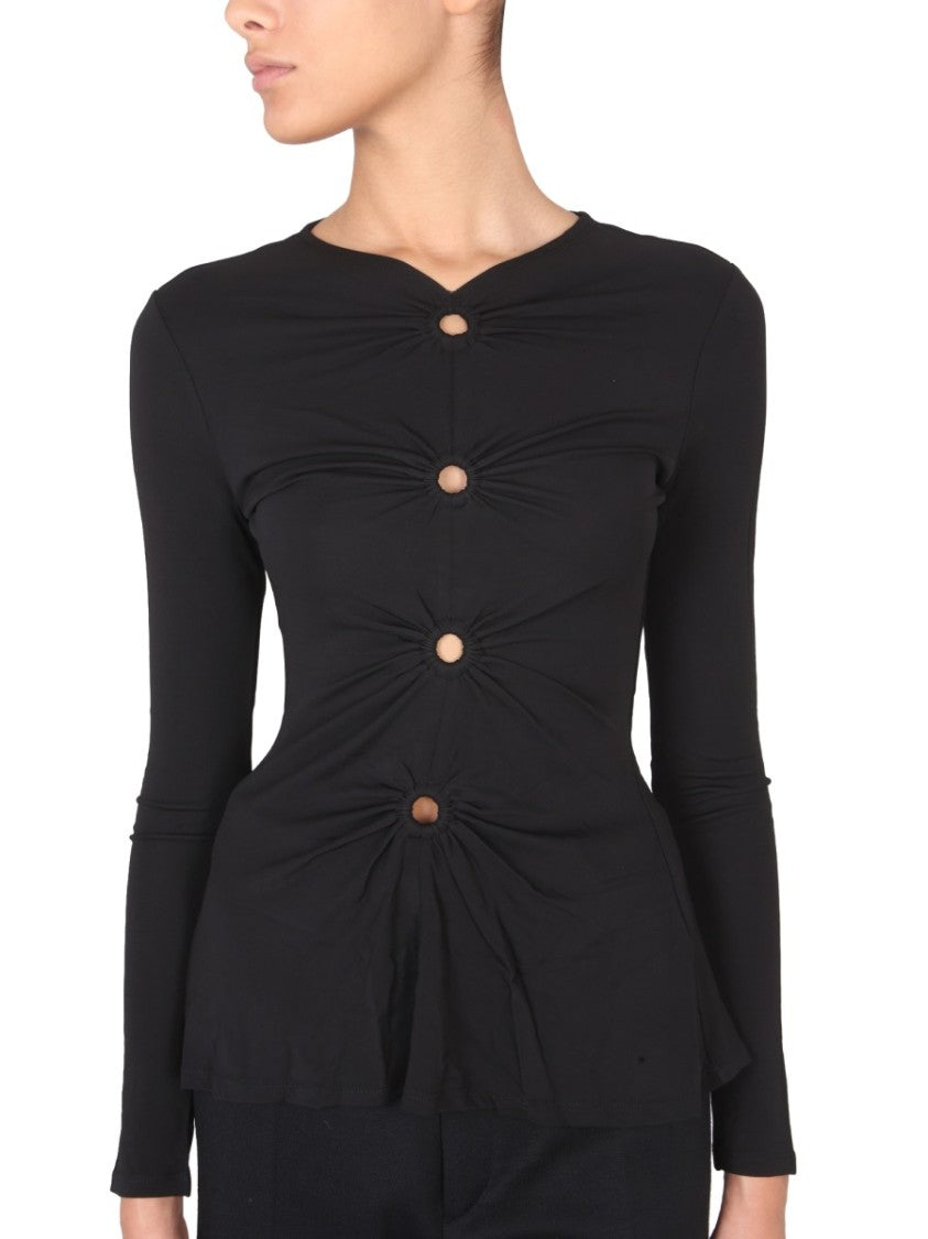 V-Neck Matte Crepe Top