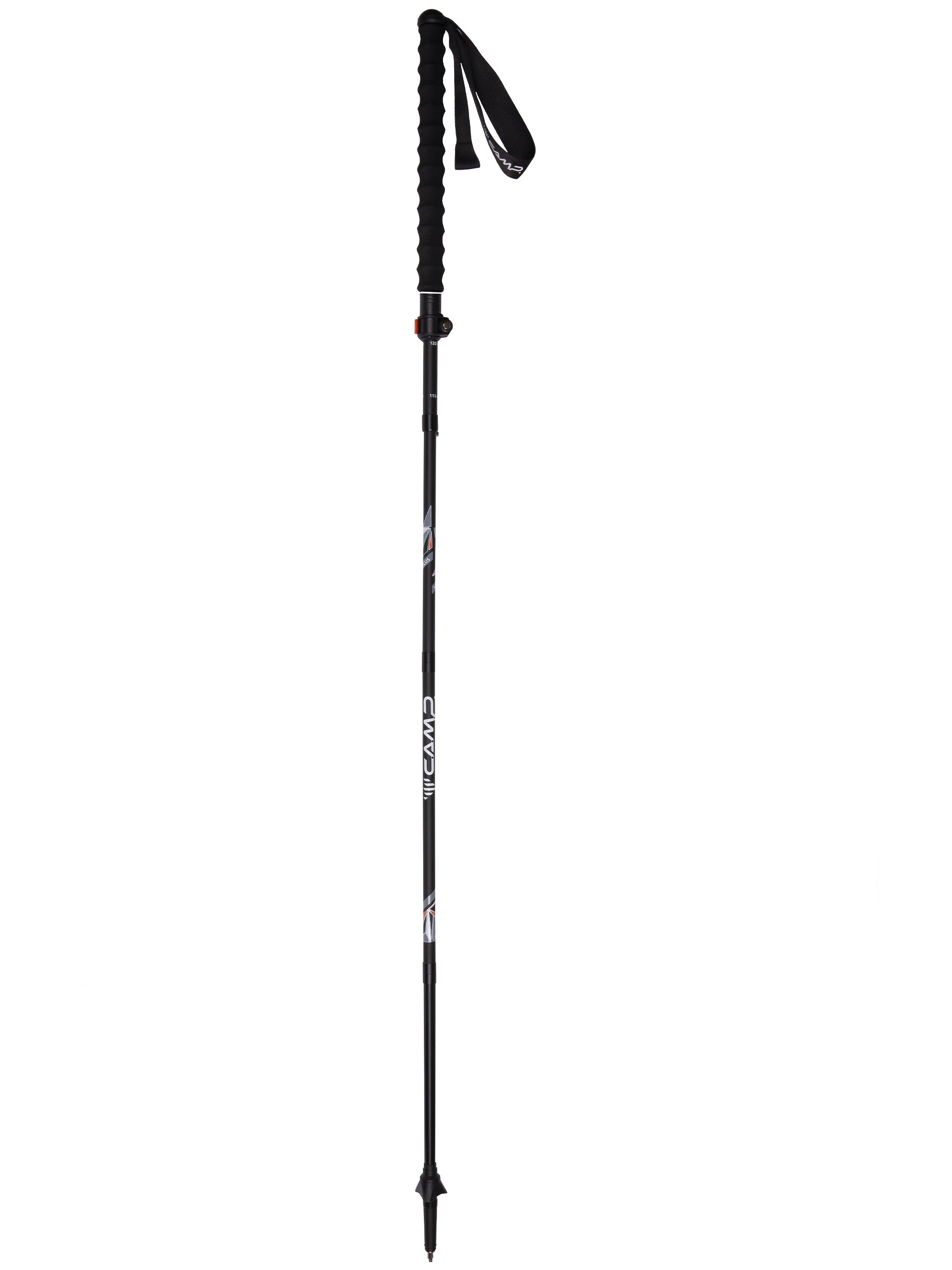 Collapsible Black Trekking Pole With Textured Grip