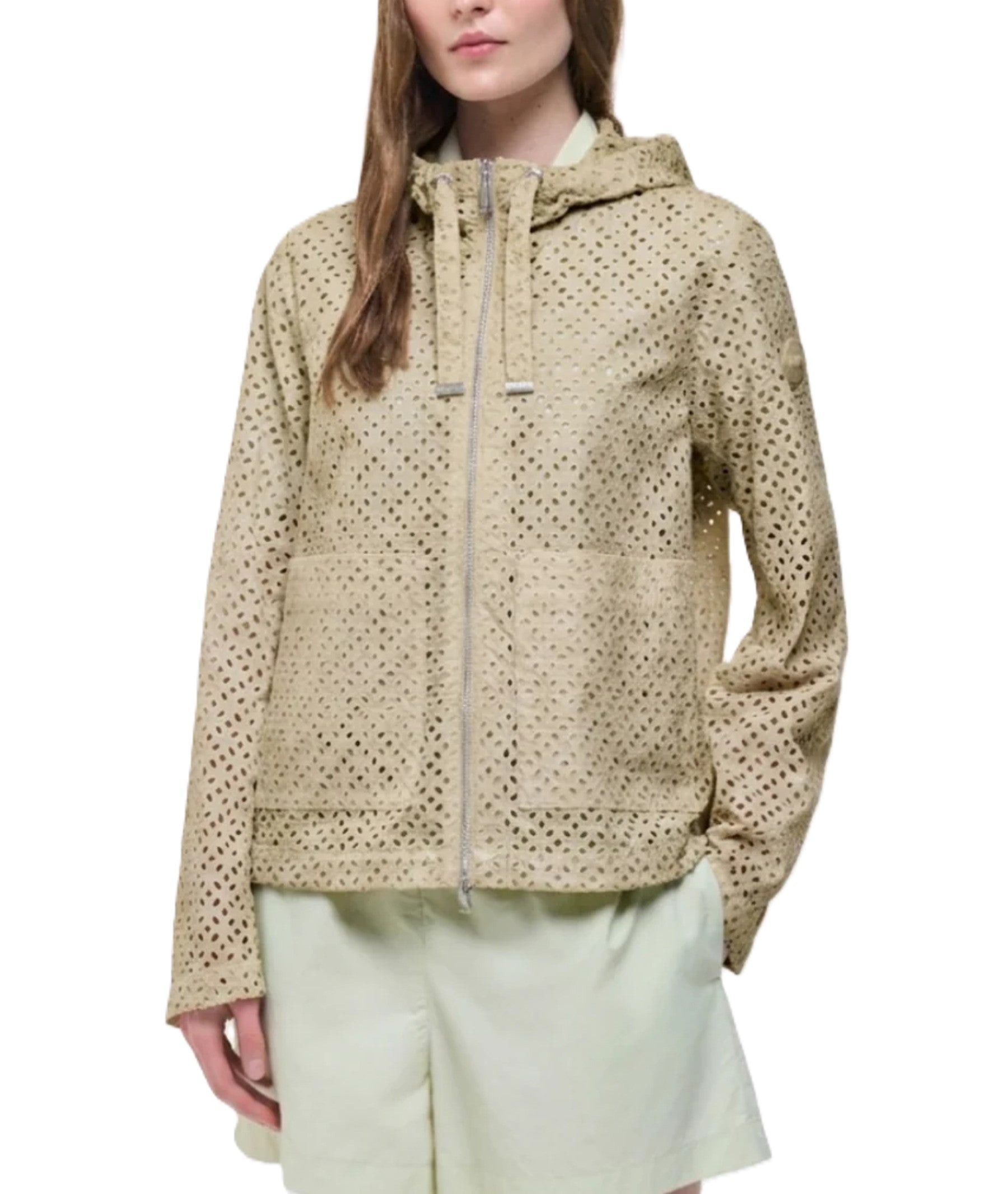 Perforated Lightweight Jacket with Adjustable Hood