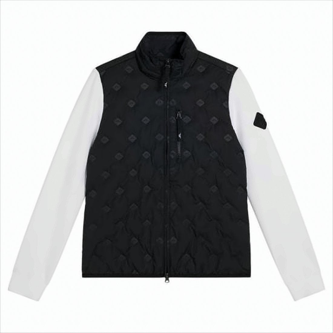 Quilted Black Jacket with Contrasting White Sleeves