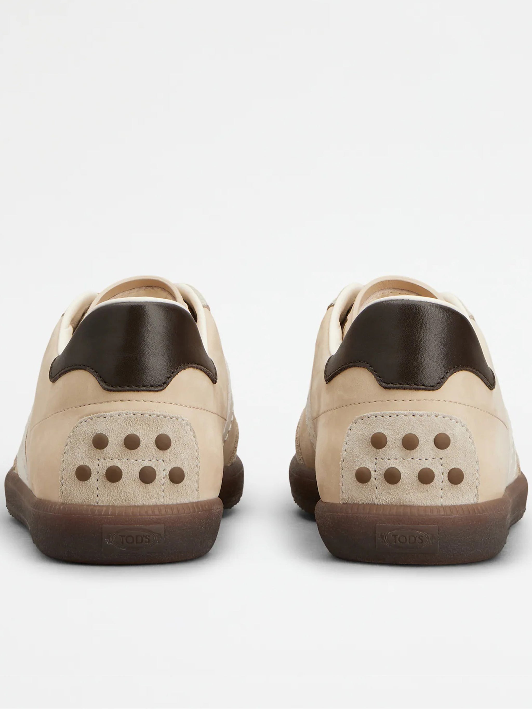 Beige Calzature Low-Top Leather Sneakers