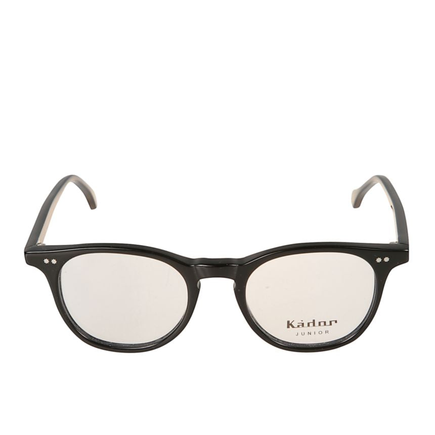 Kubino Round Frame Eyeglasses with Glossy Black Finish
