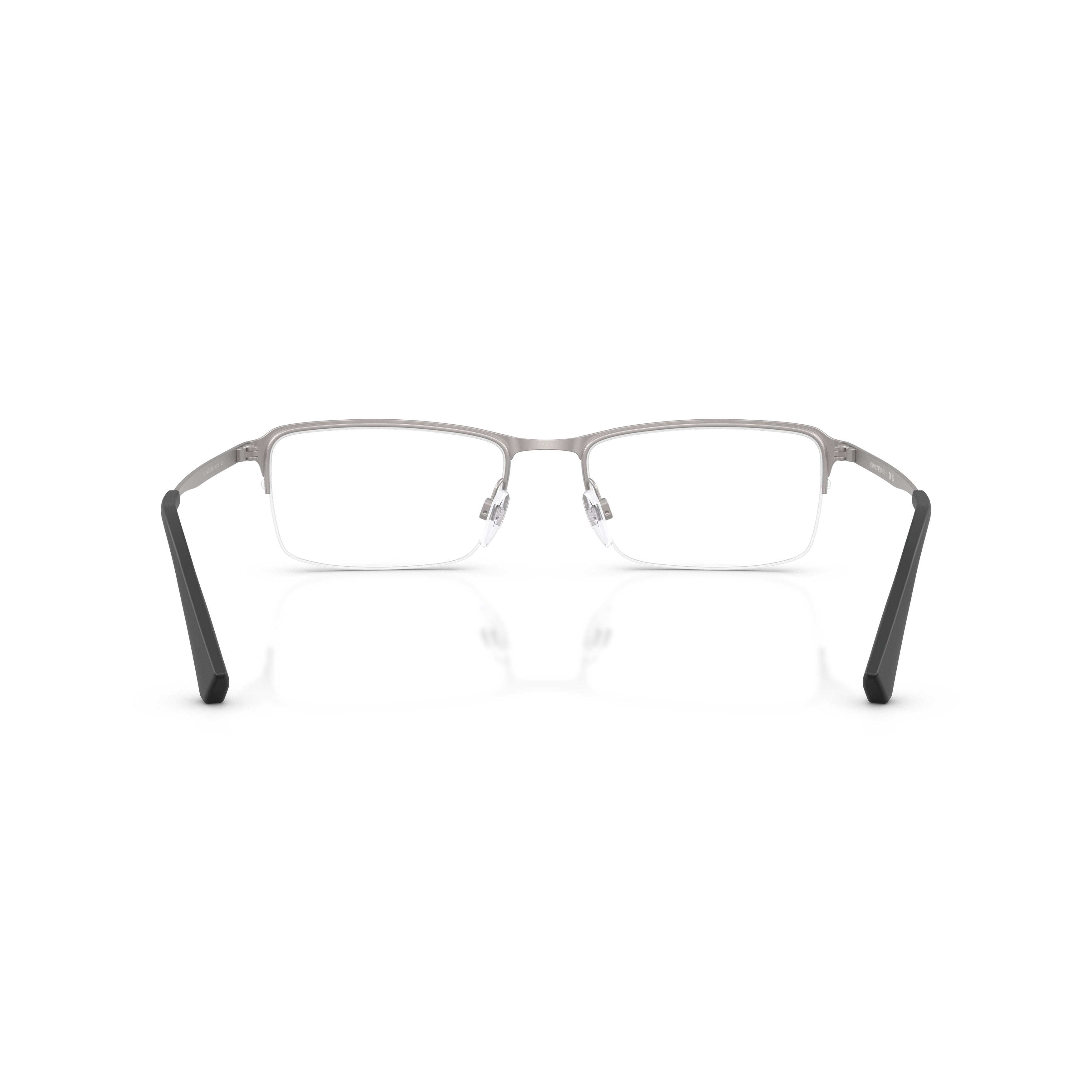 0ea1044td Rectangular Half-Rim Eyeglasses in Matte Silver Titanium