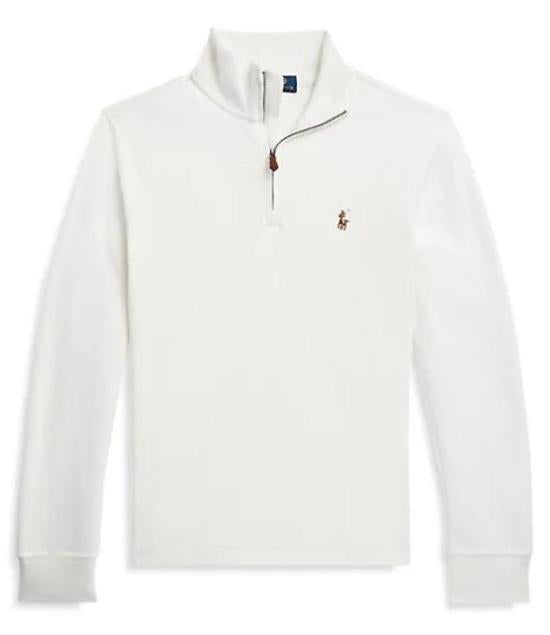 Long-Sleeve Cotton Pullover With Quarter-Zip Neckline