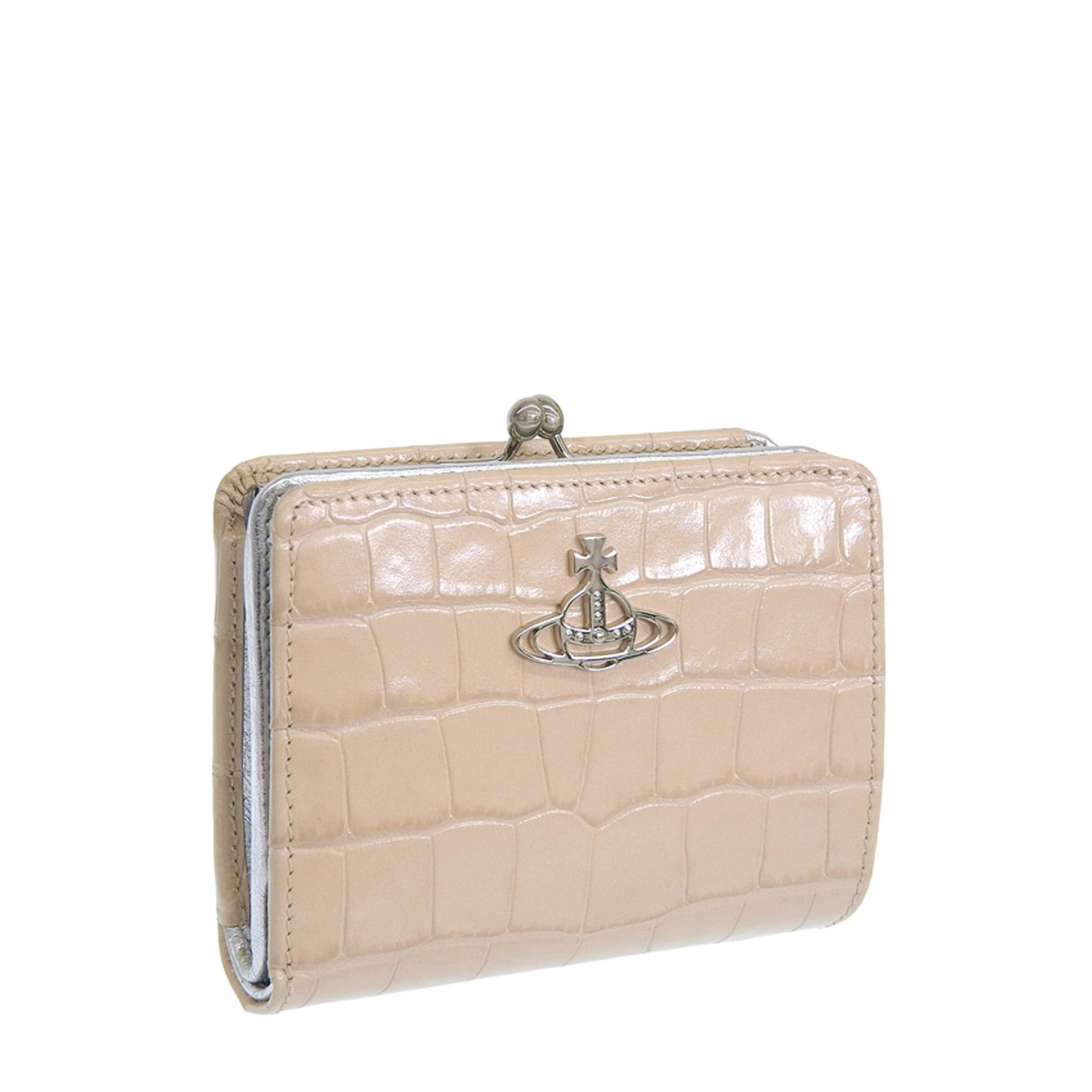 Crocodile-Embossed Calf Leather Wallet With Metallic Closure