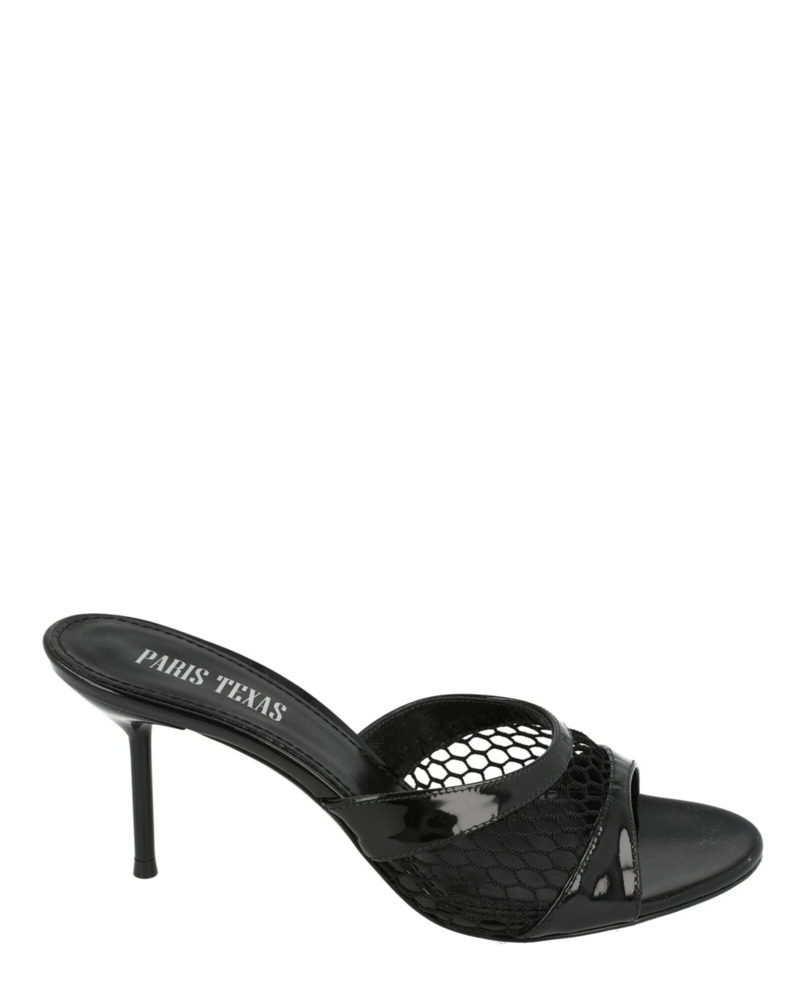 Lidia Patent Leather And Mesh Mules