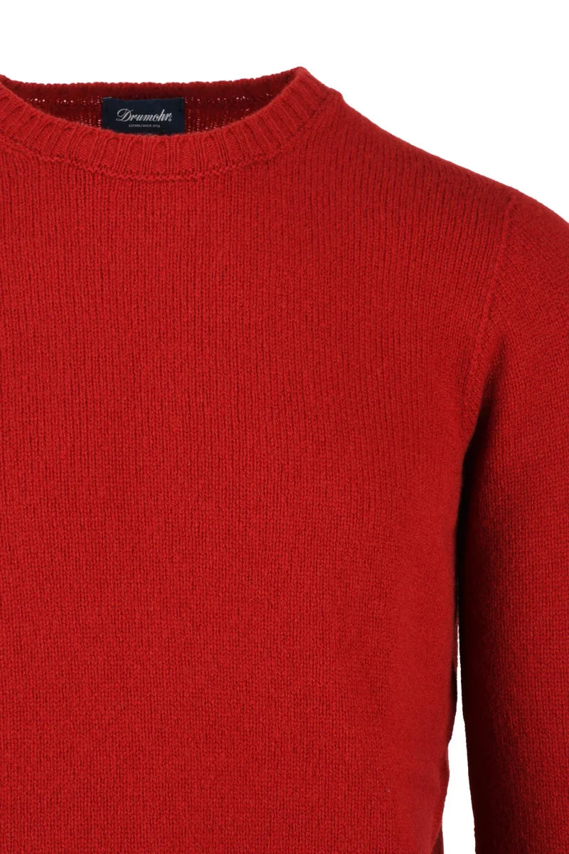 Crew Neck Sweater Lambskin - Red