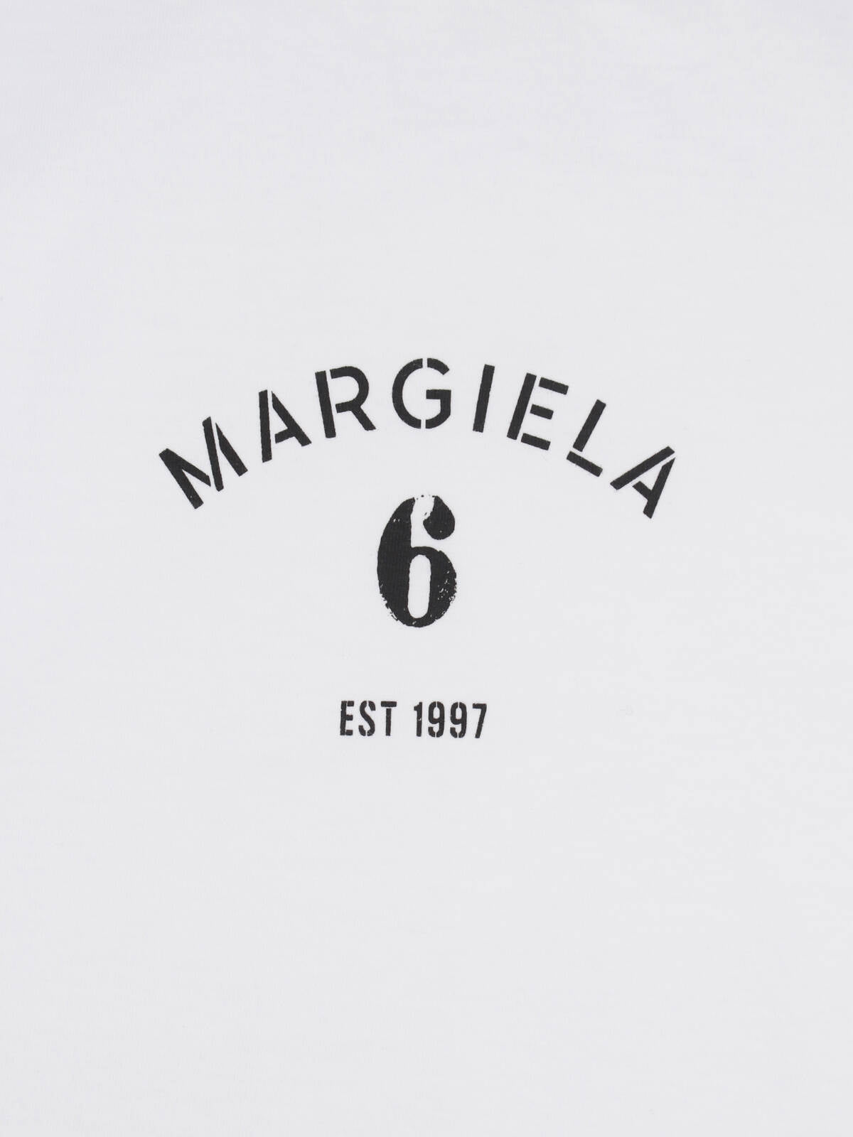White Minimalist Logo Stitch Cotton T-Shirt