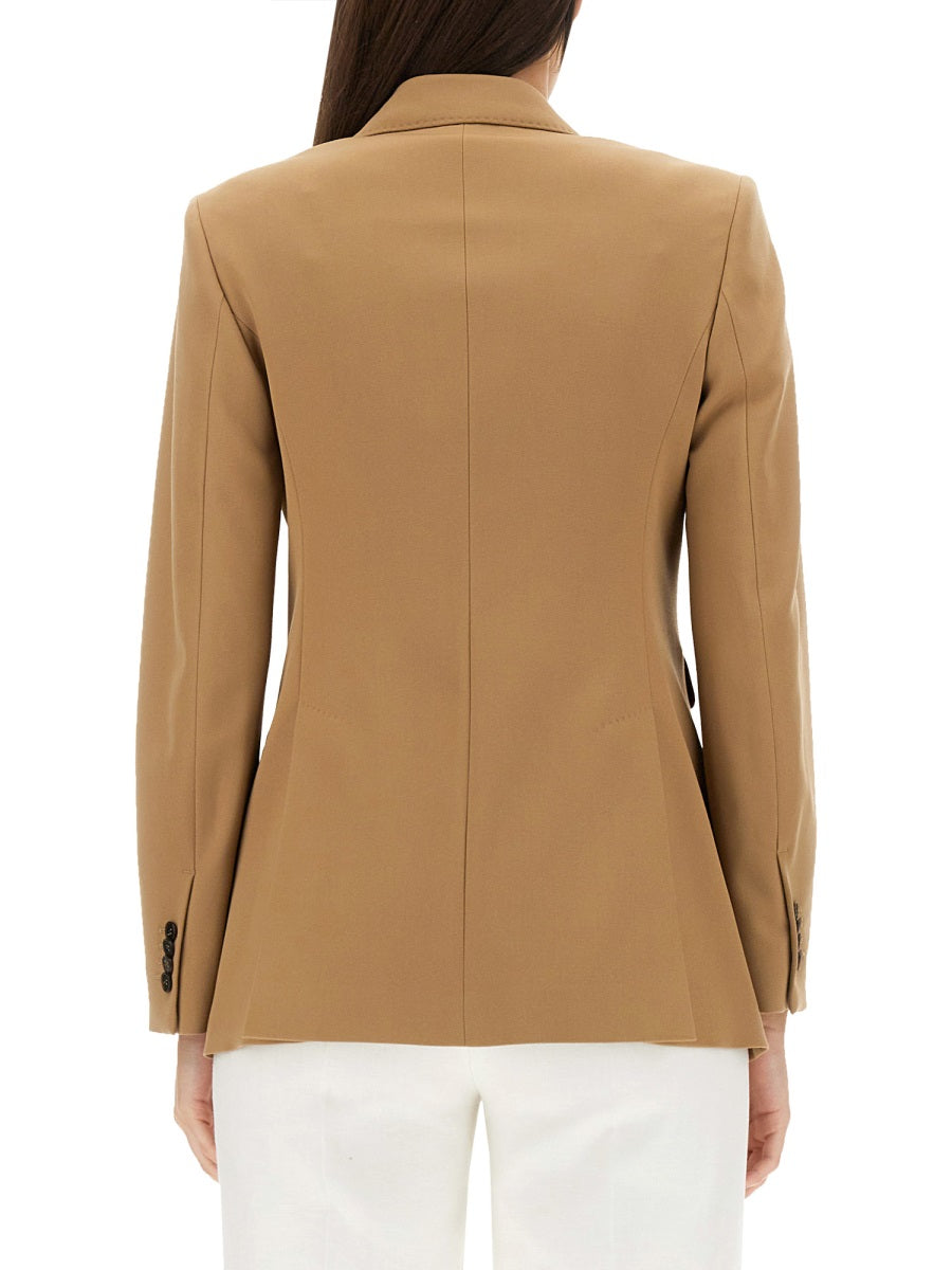 Tailored Double-Breasted Blazer with Peaked Lapels