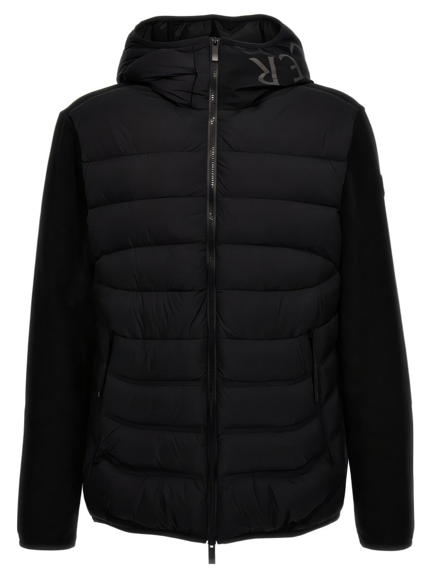 Quilted Front Hooded Jacket With Padded Hood