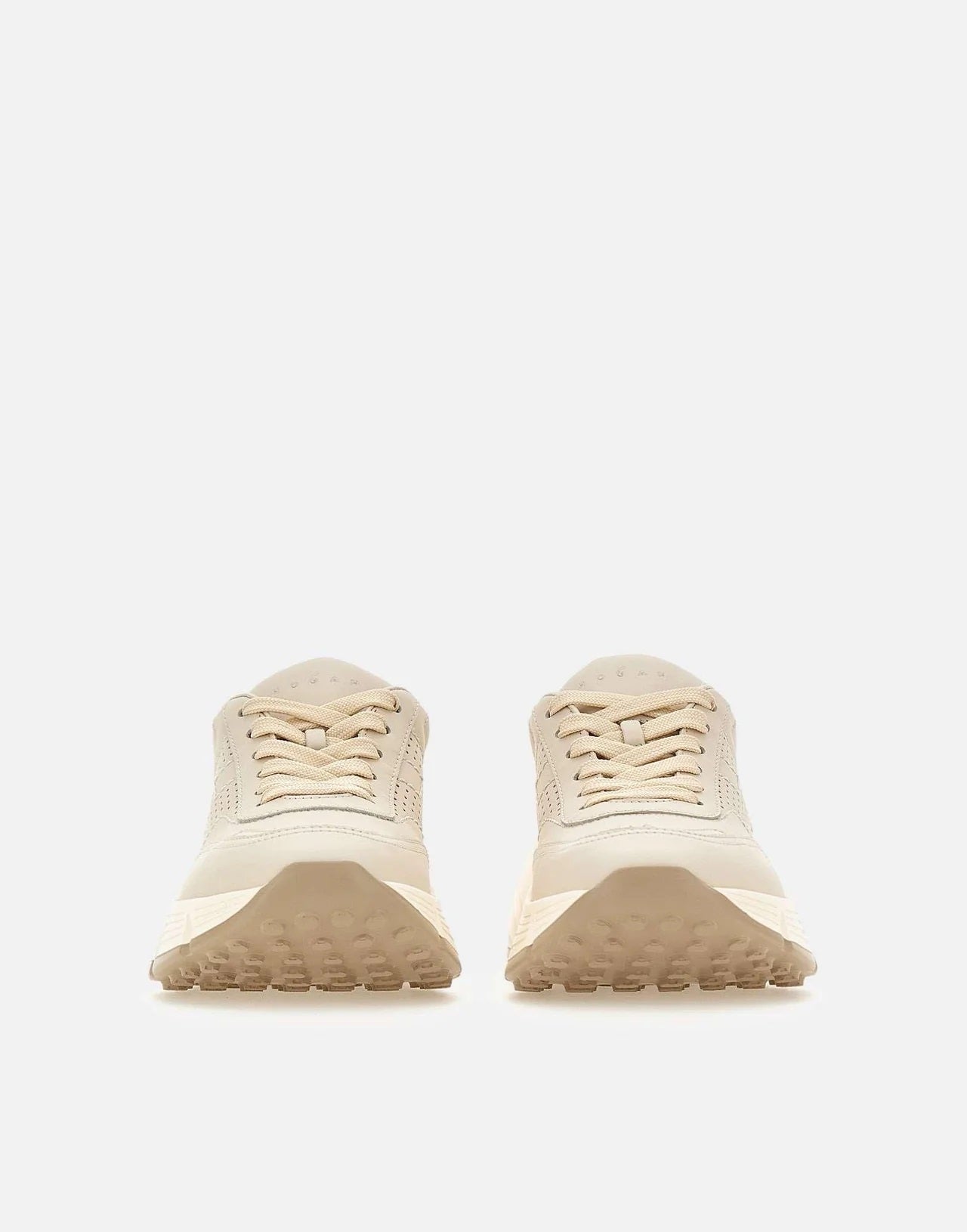 Perforated Creamy Beige Sneakers