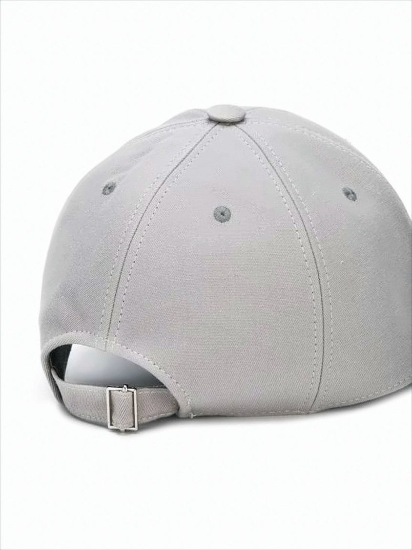 Classic Grey Cotton Baseball Cap with Adjustable Strap