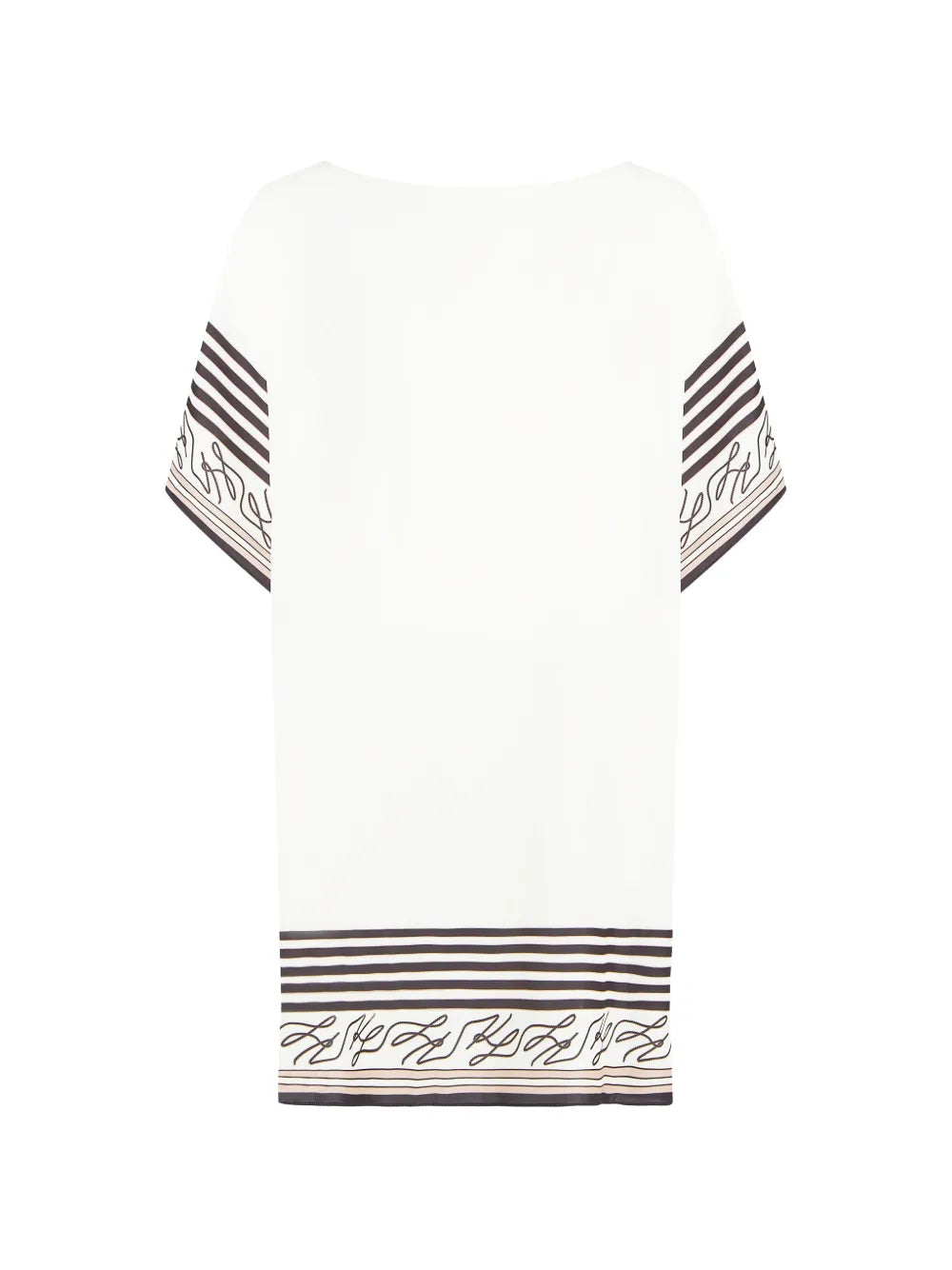 Cream Beach Cover-Up with Striped Borders