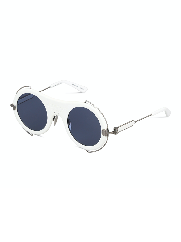 Bold Oversized Round Sunglasses with Metal and Acetate Frame