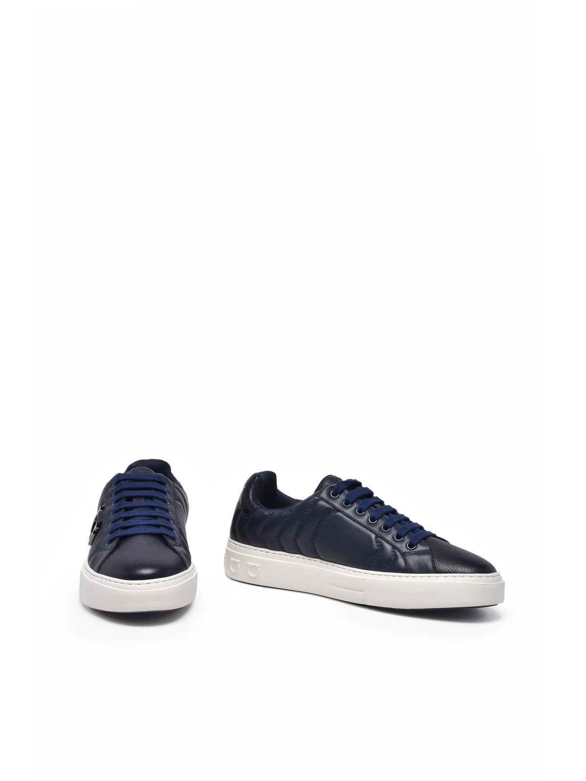 Blue Leather Sneakers