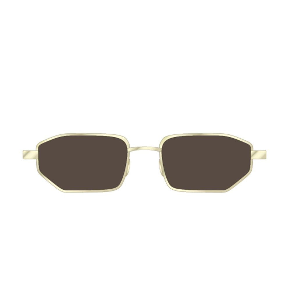 Oeri14J Loa Ultra-Thin Gold-Tone Rectangular Frame Sunglasses