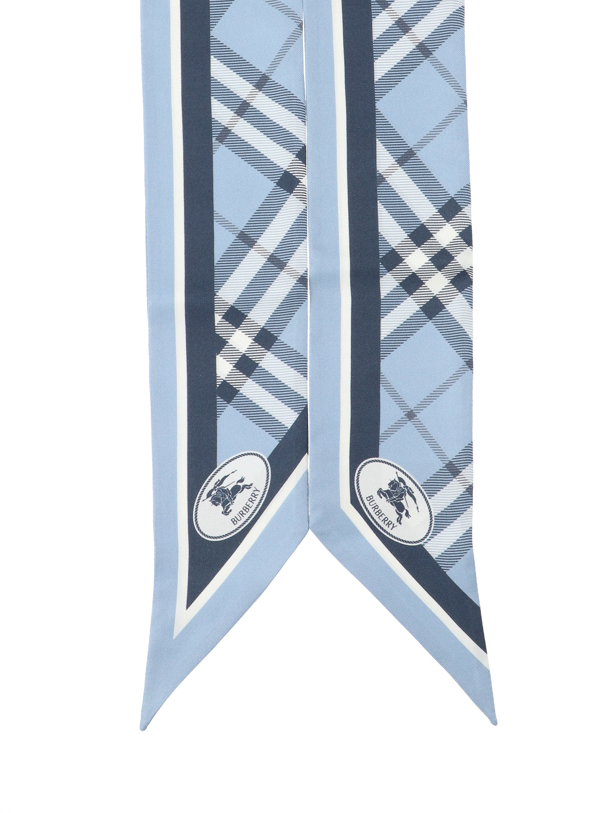 Blue EKD Check Mulberry Silk Scarf