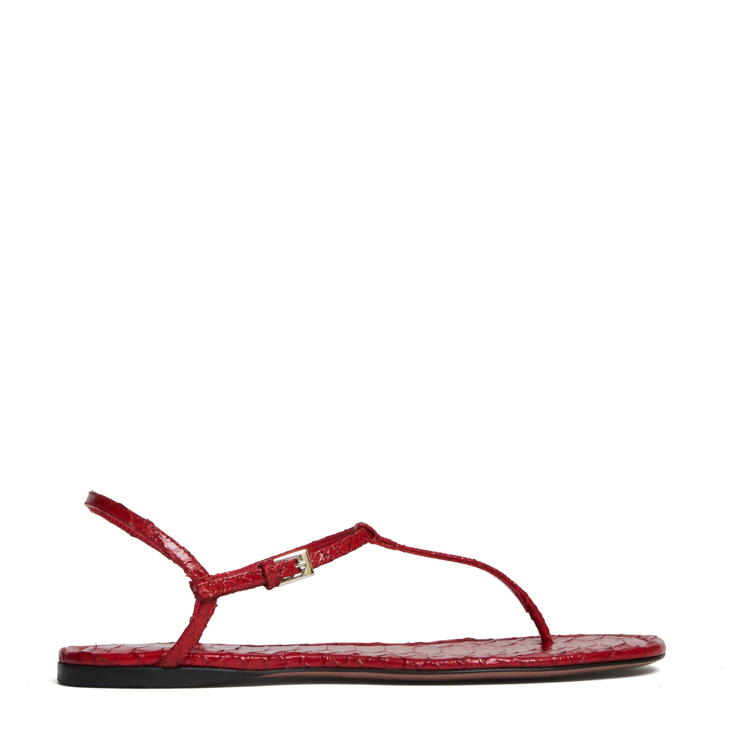 Montecarlo Mono Printed Python Flat Sandals