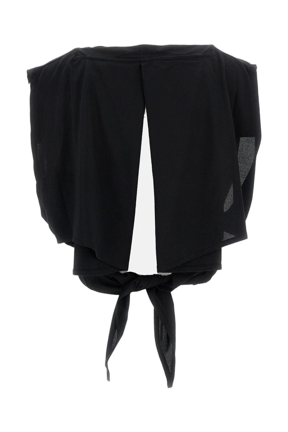 Paper-Effect Jersey Draped Apron Top