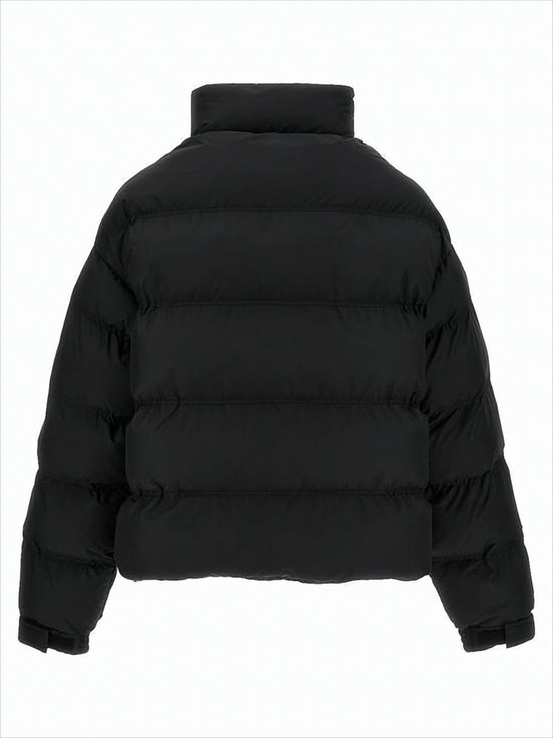 Cropped Puffer Jacket with High Collar