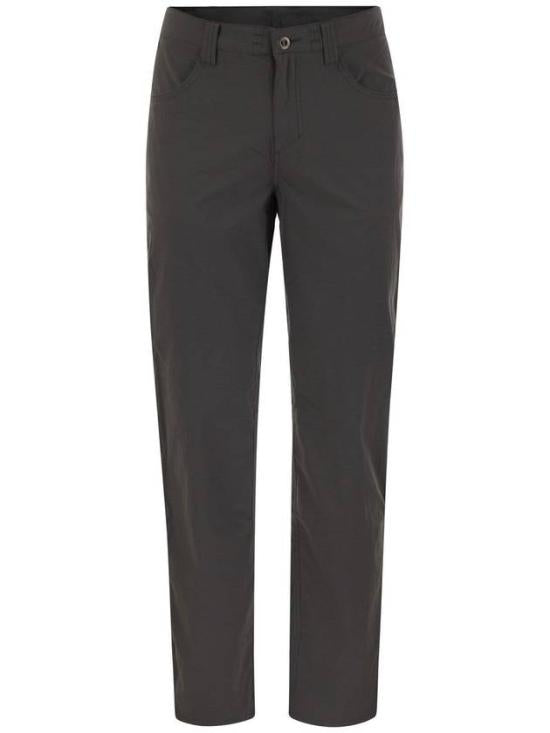 Straight Pants With Button Closure And Side Pockets