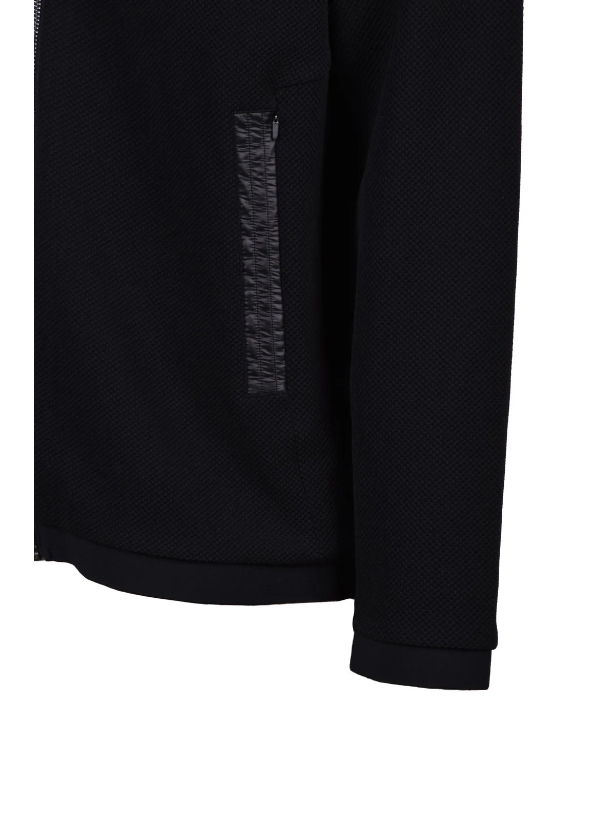 Black Polyester Elastane Zip Sweatshirt