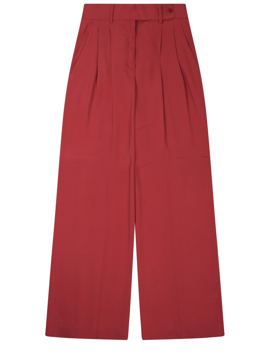 Wide-Leg Tailored Pants With High Waist