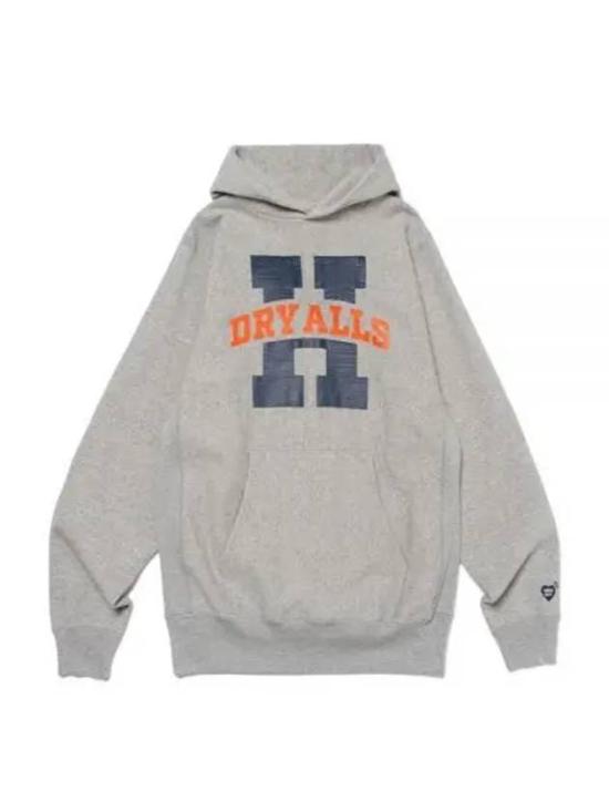 Casual Grey Hoodie with Bold Lettering and Kangaroo Pocket