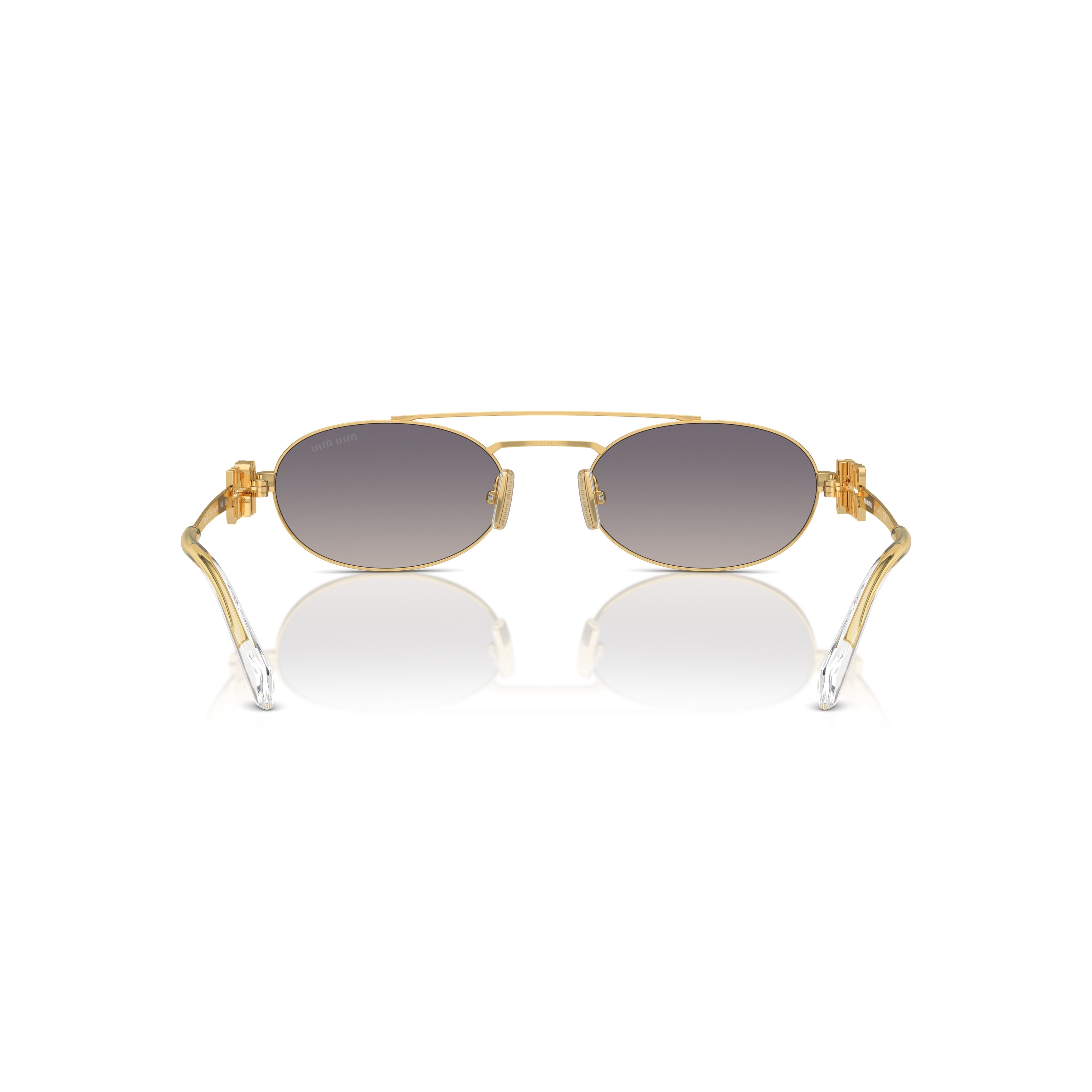 0mu 54zs Oval Gold-Toned Metal Sunglasses