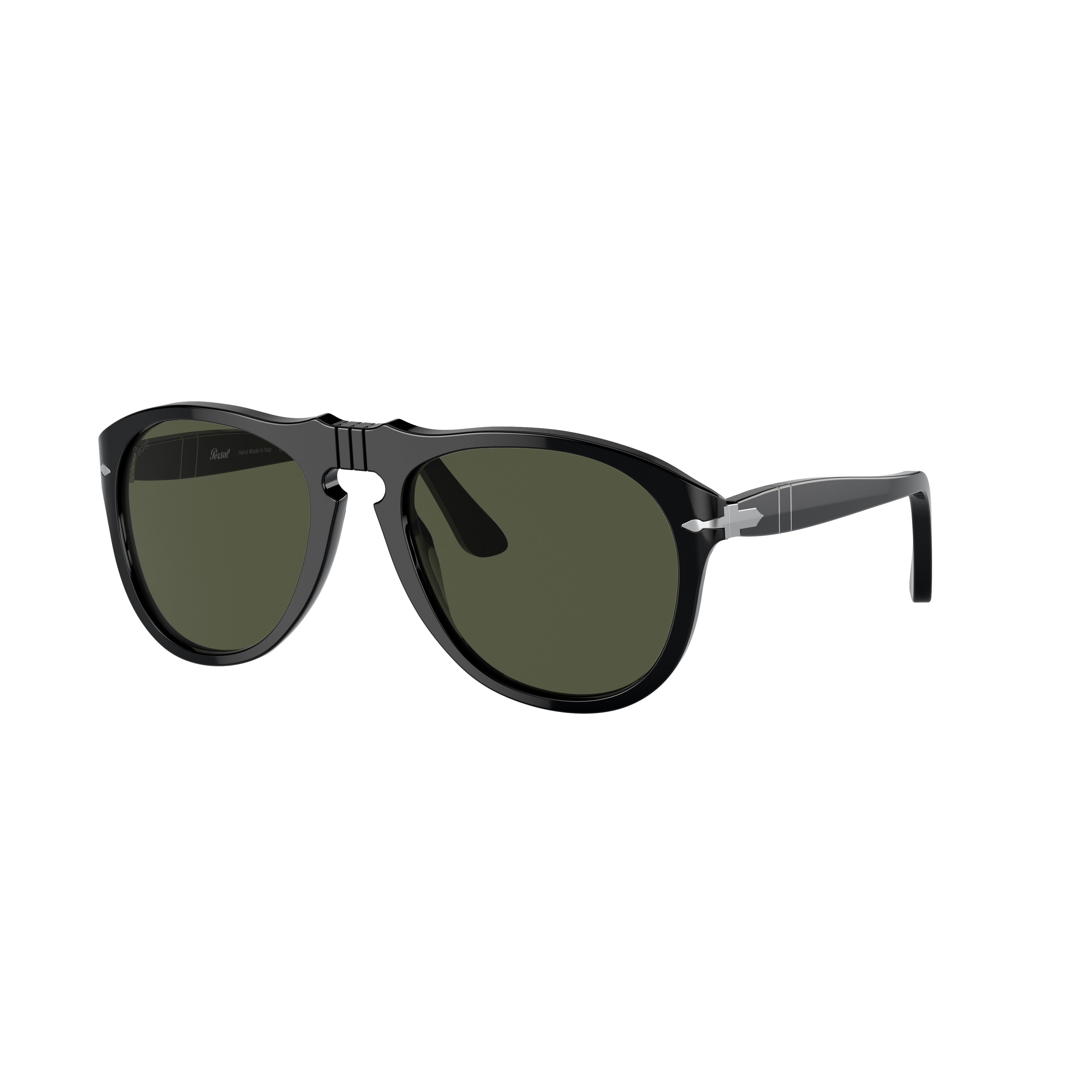0po0649 Aviator Sunglasses with Double Bridge and Silver Accents