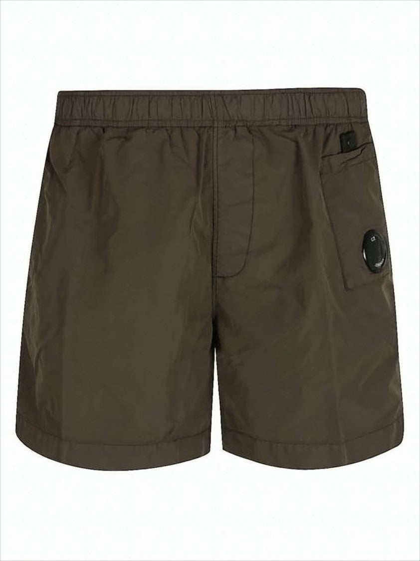 Relaxed Fit Brown Polyamide Shorts