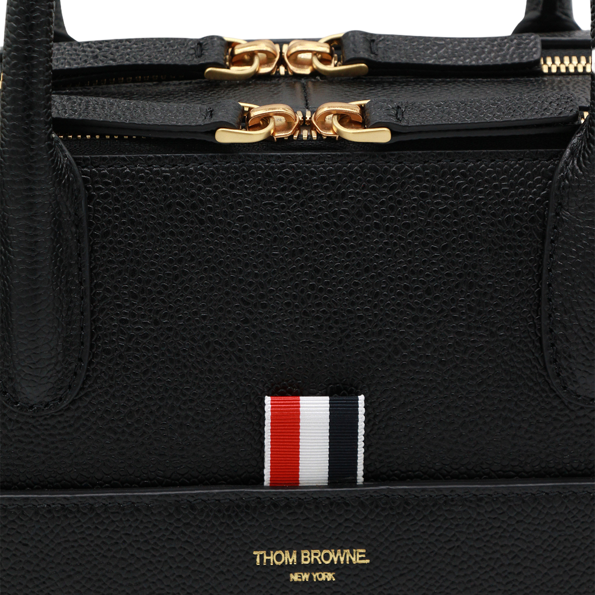 Structured Black Briefcase-Style Bag with Textured Surface