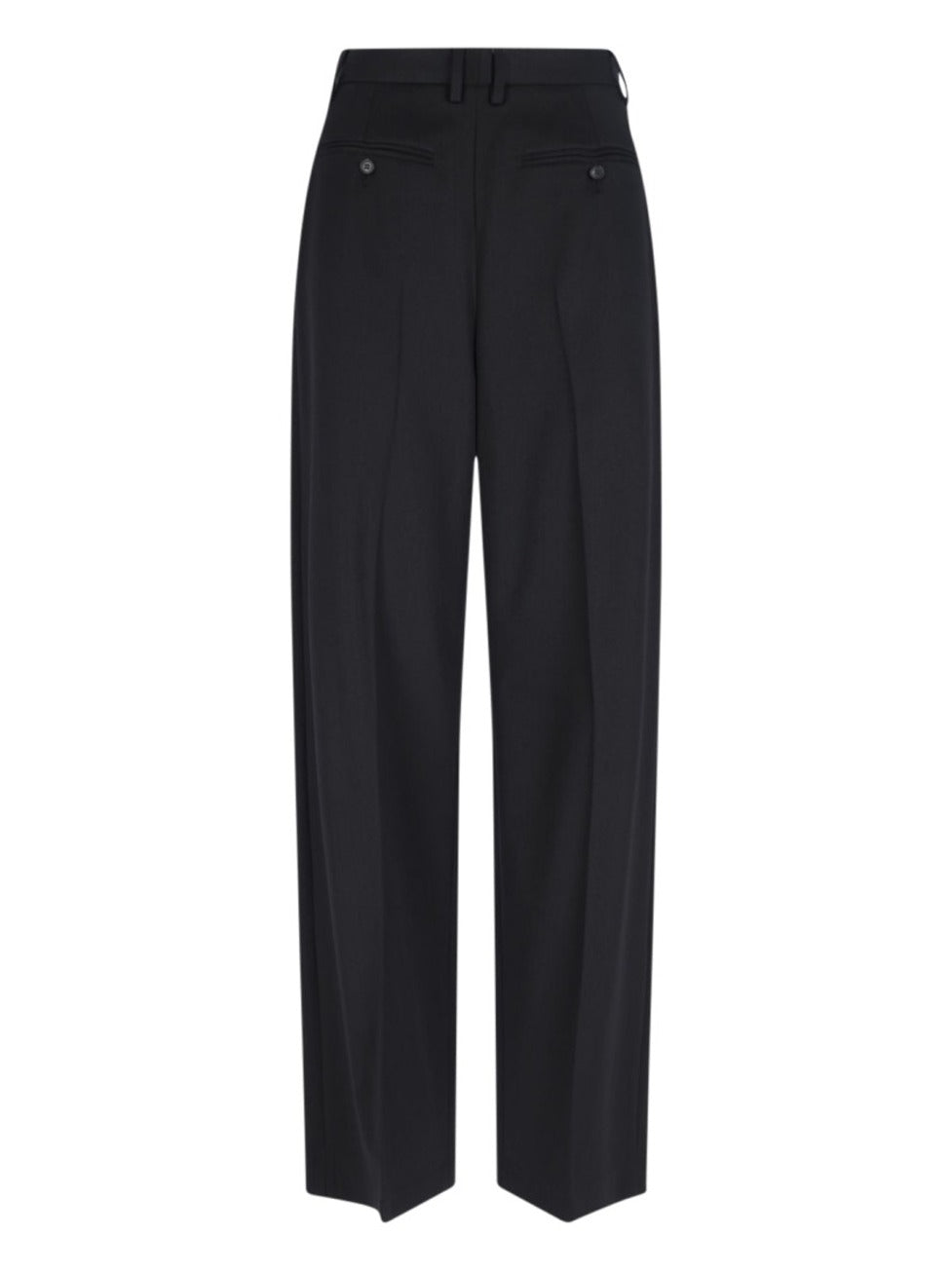 High-Waisted Black Tailored Pants With Wide-Leg Silhouette