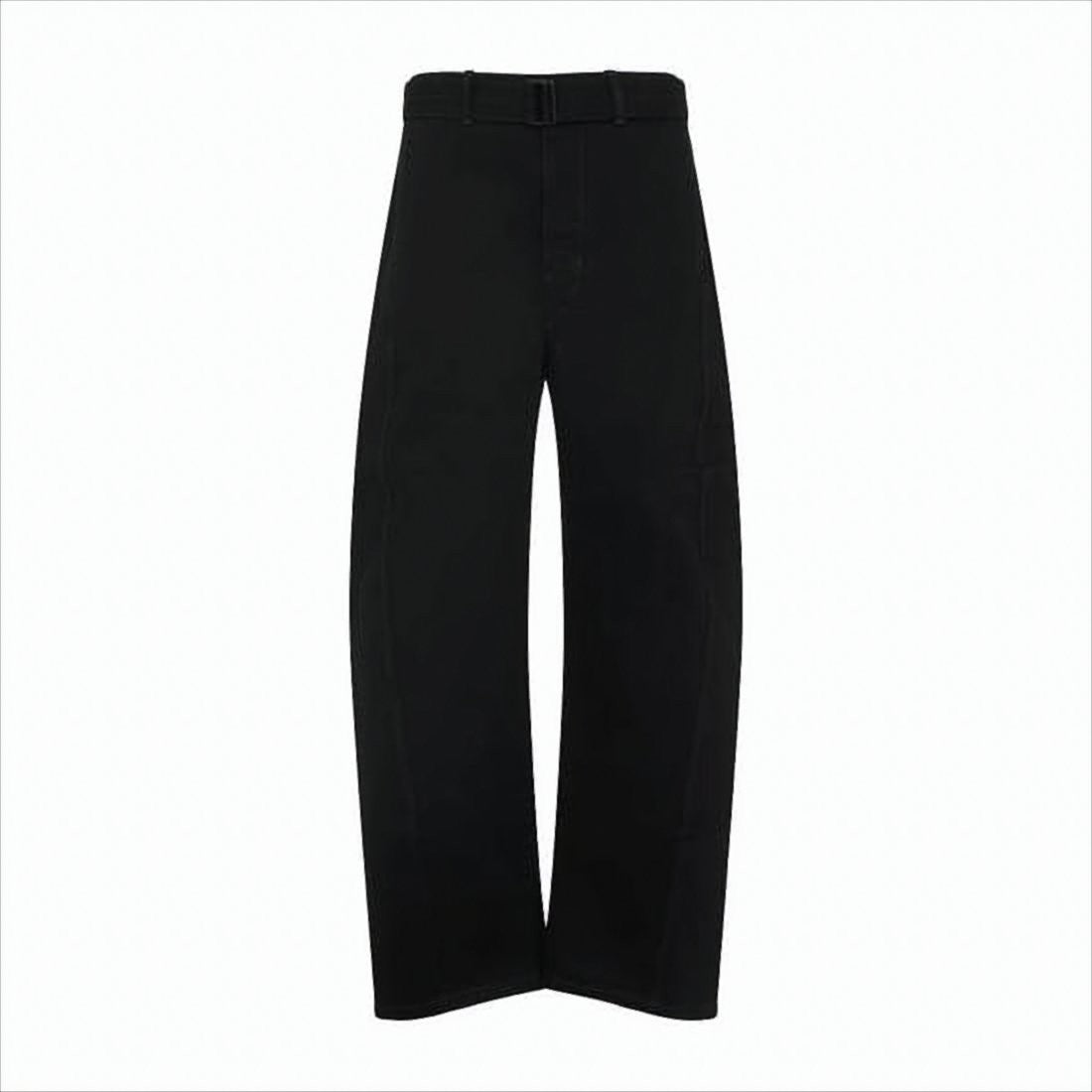 Wide-Leg Casual Pants with Rectangular Buckle