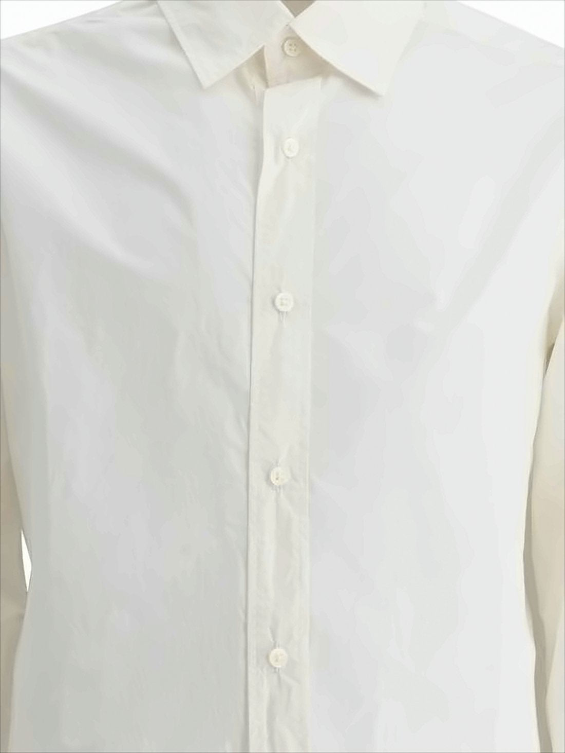 Classic White Long-Sleeve Shirt With Button-Down Collar