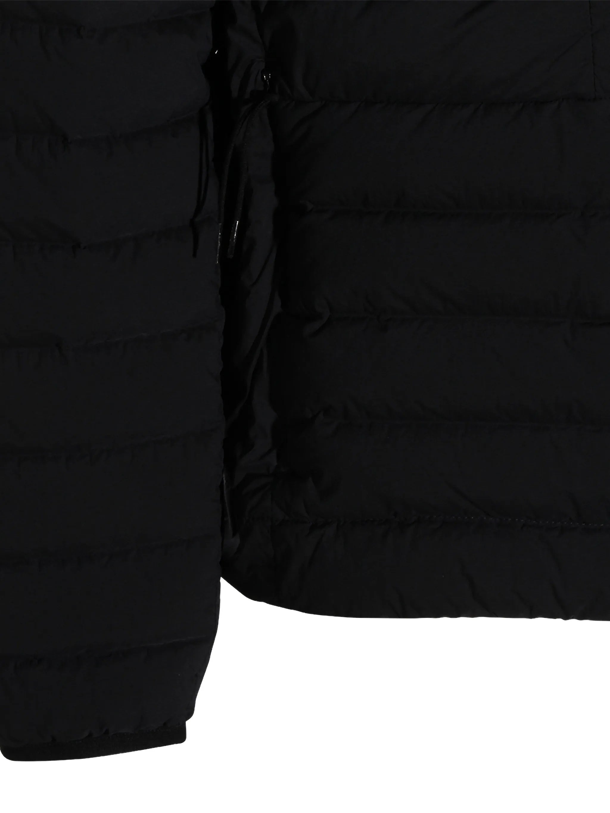 Black Padded Quilted Fabric Jacket