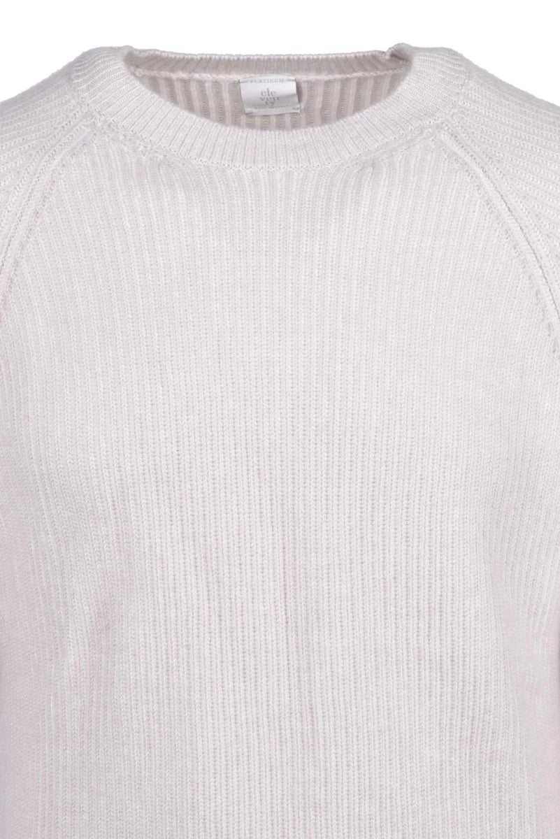 Ribbed Crewneck Sweater Cashmere - Beige