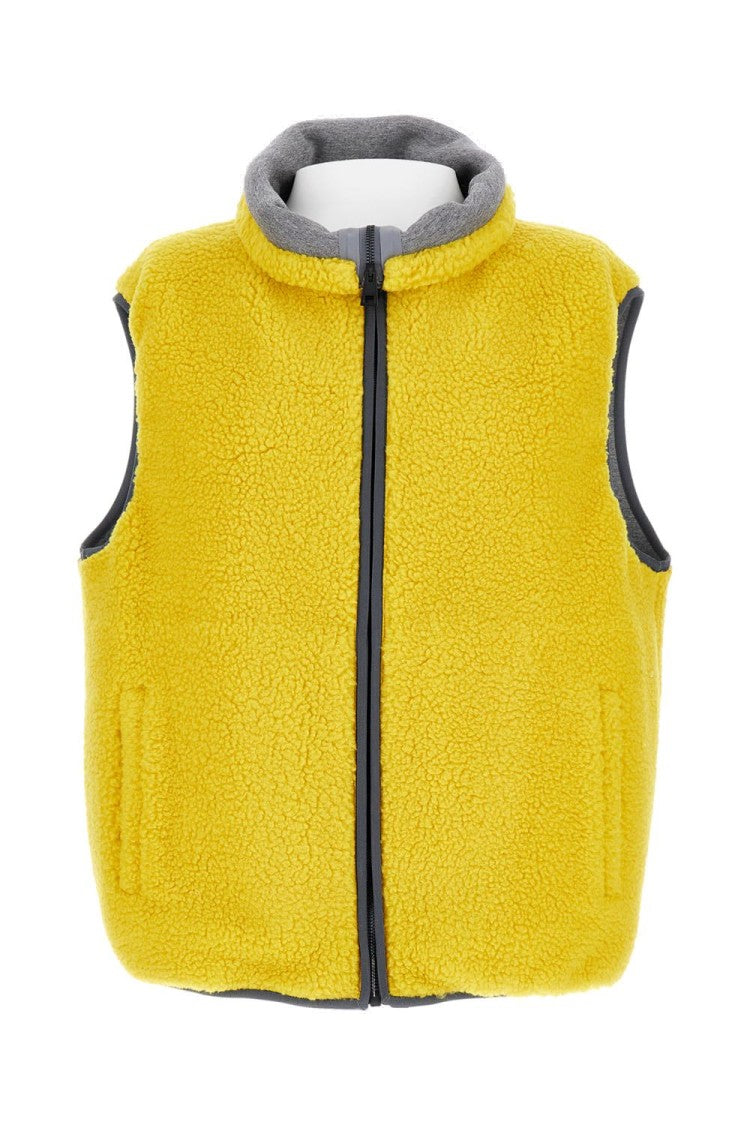 Textured Zip-Closure Sleeveless Fleece