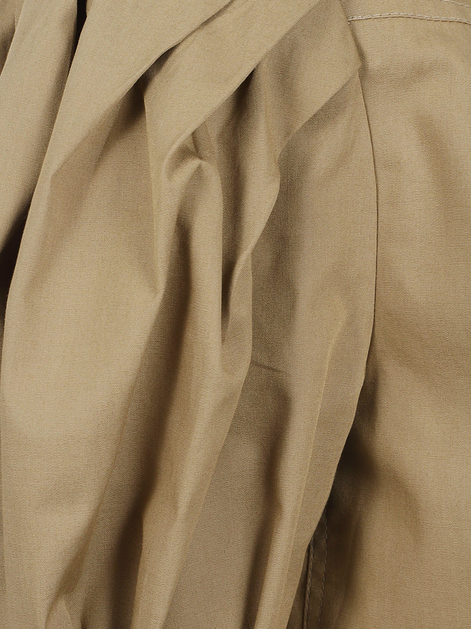 Cropped Top with Puffed Sleeves and Mother-of-Pearl Buttons