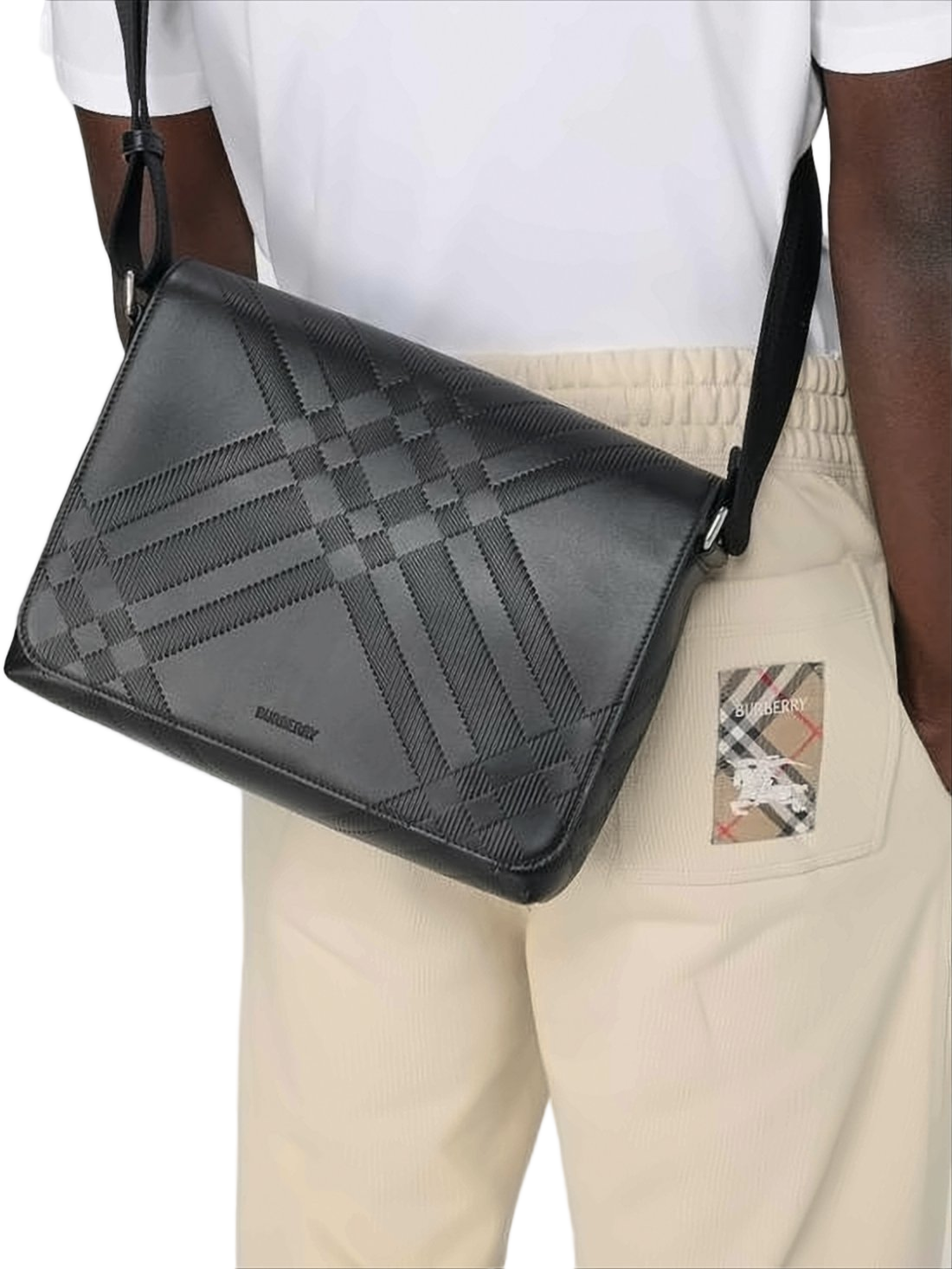 Embossed Calf Leather Crossbody Bag