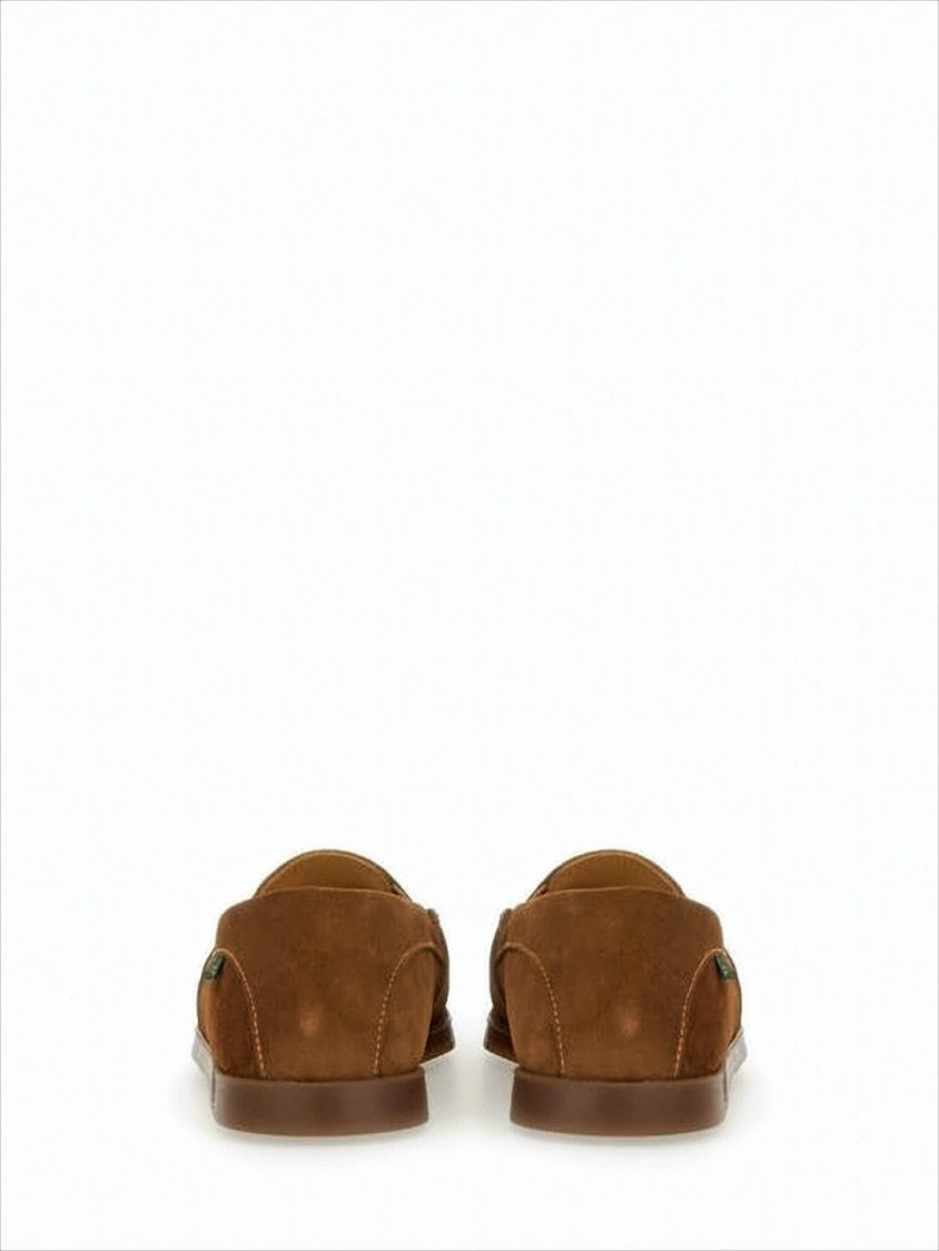 Brown Suede Loafers with Moccasin Toe Design