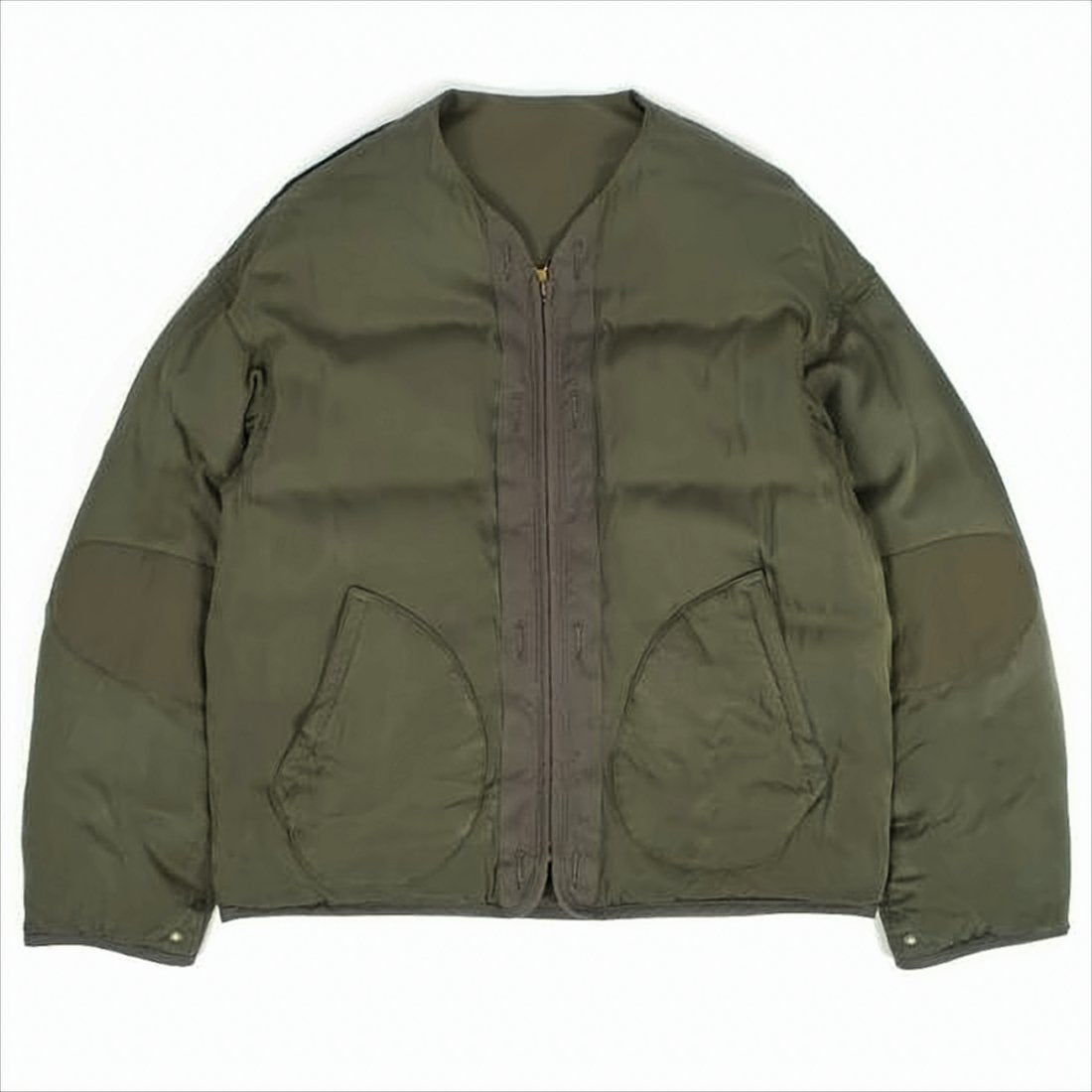 Minimalist Green Wool-Linen Jacket with Clean Silhouette