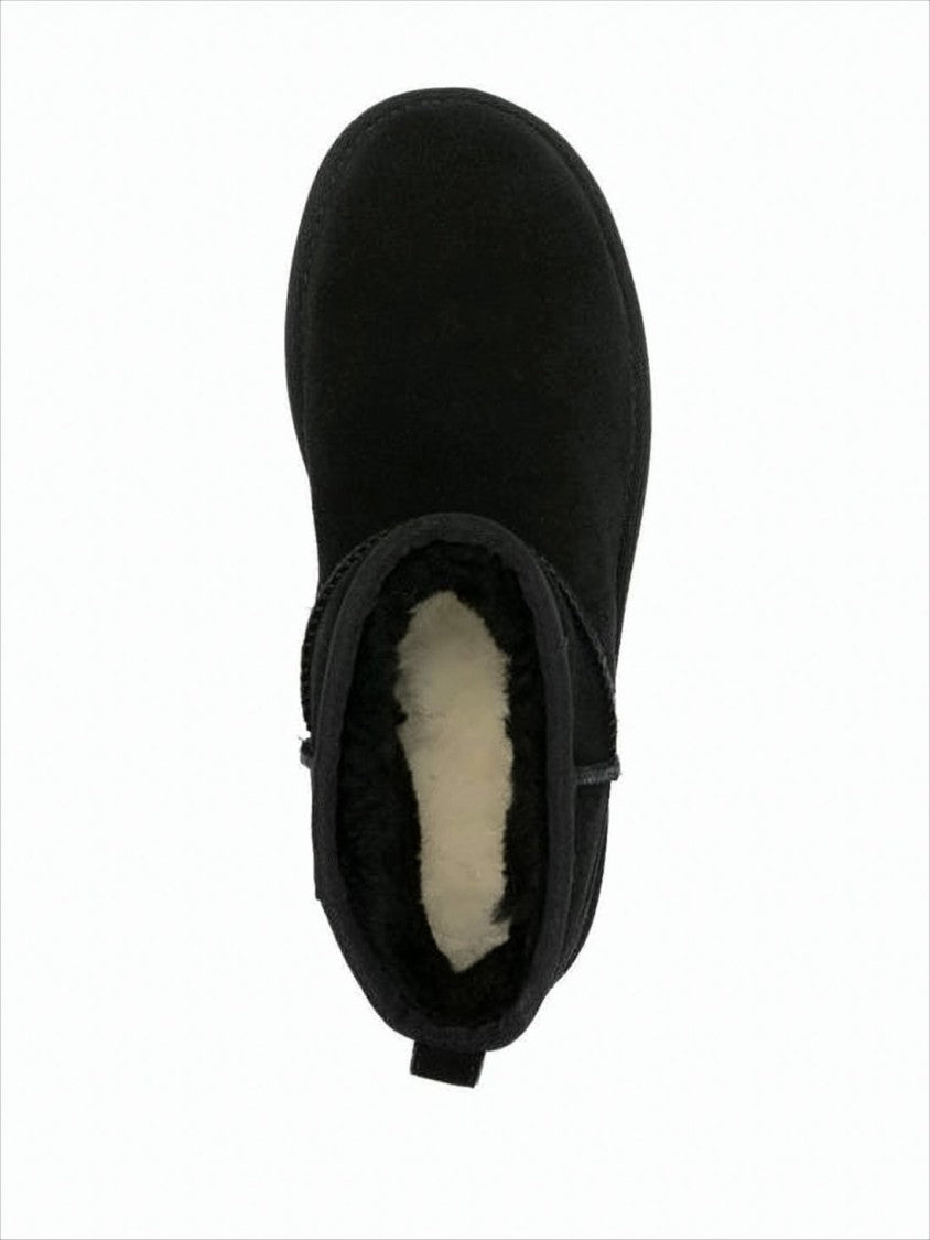 Ankle-High Suede Boots with Wool Lining