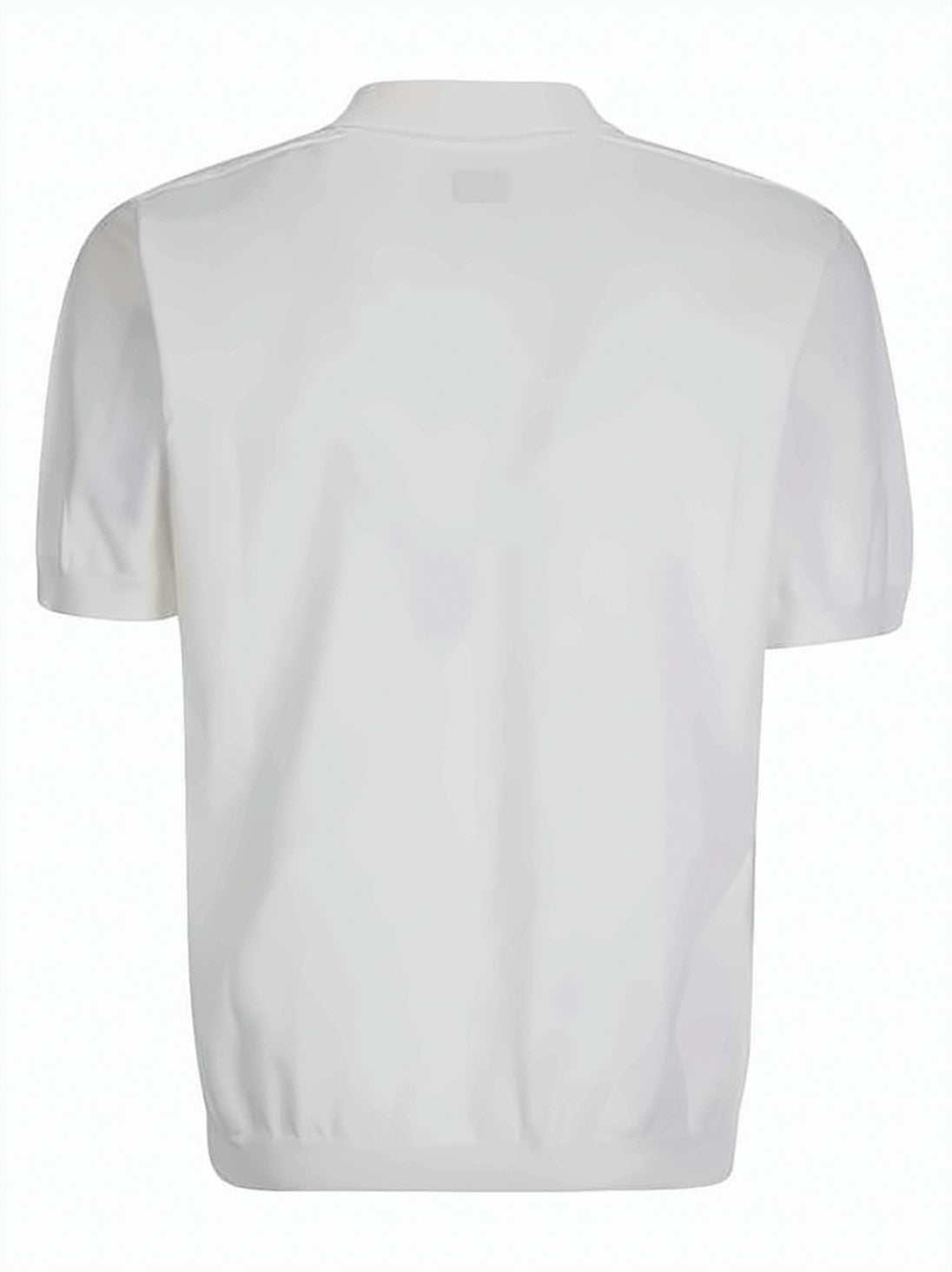 White Polo Shirt with Traditional Collar