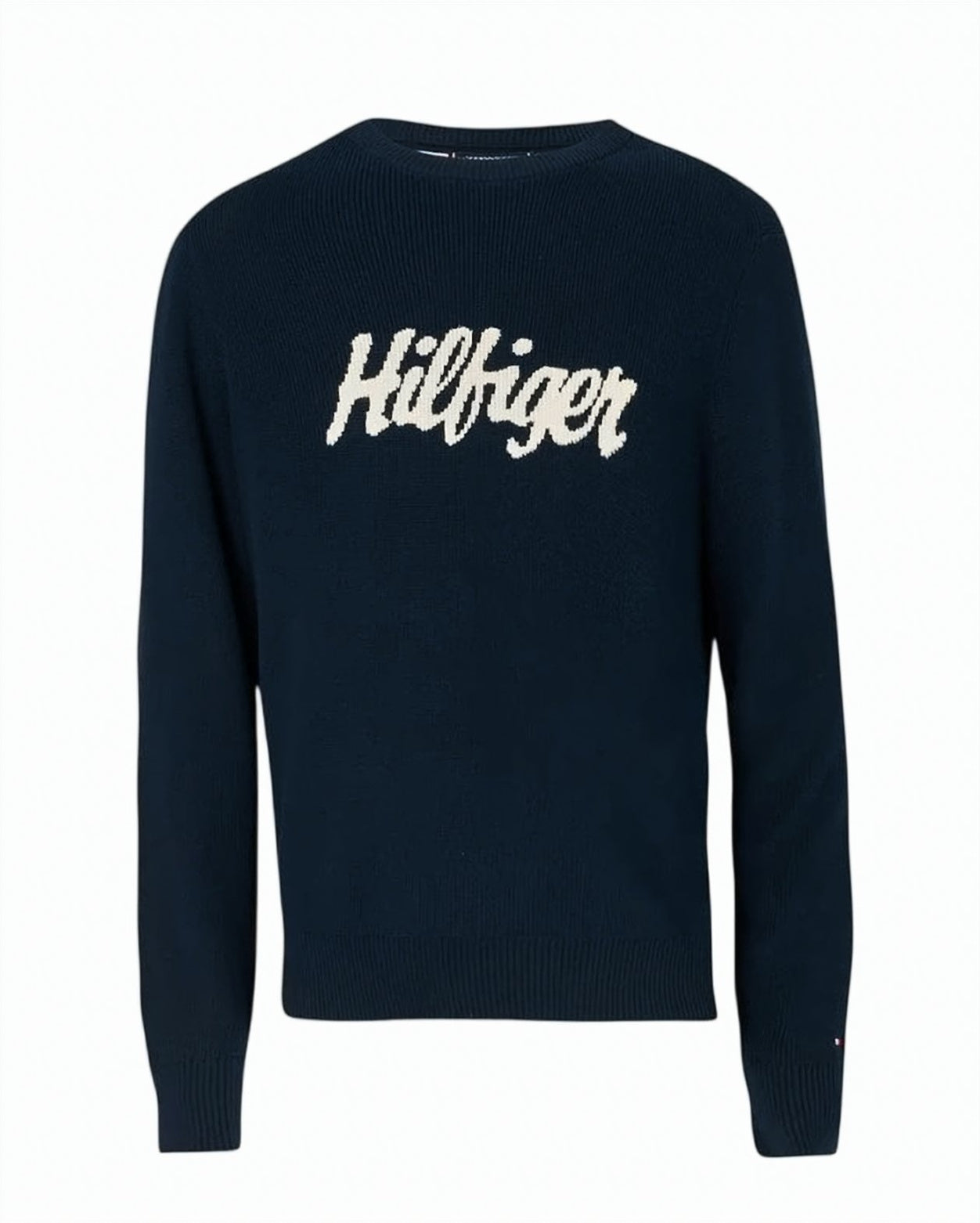 Blue Graphic Cotton Crewneck Sweater