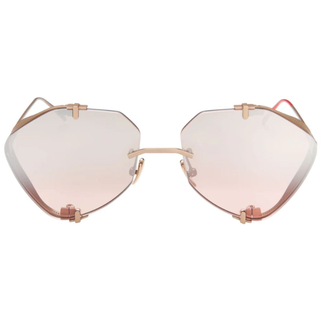Khoid Kh-3 Geometric Titanium Sunglasses with Gradient Lens