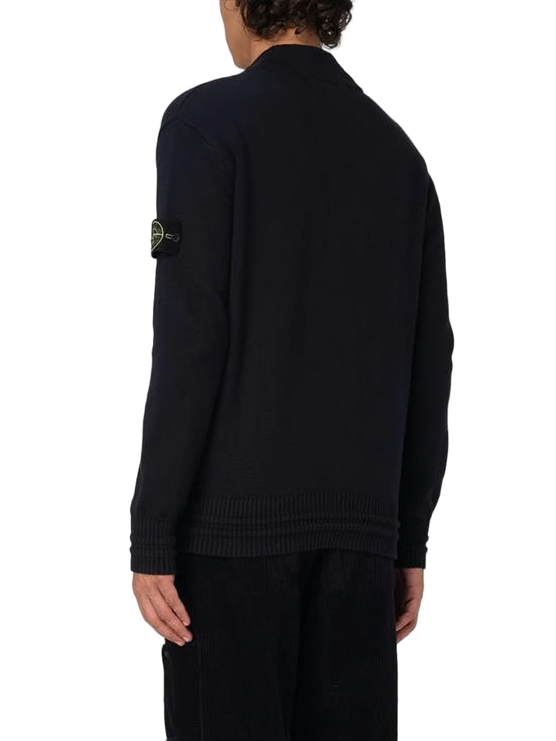 Classic Button-Up Black Knit Cardigan