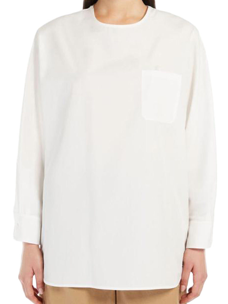 Relaxed Fit Long-Sleeved Blouse with Classic Collar