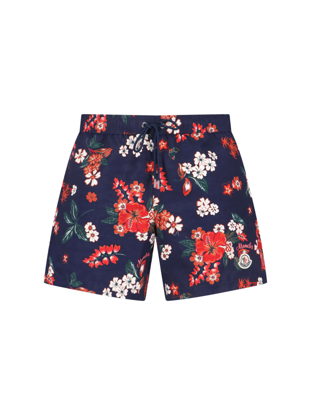 Blue All-Over Floral Pattern Swim Shorts