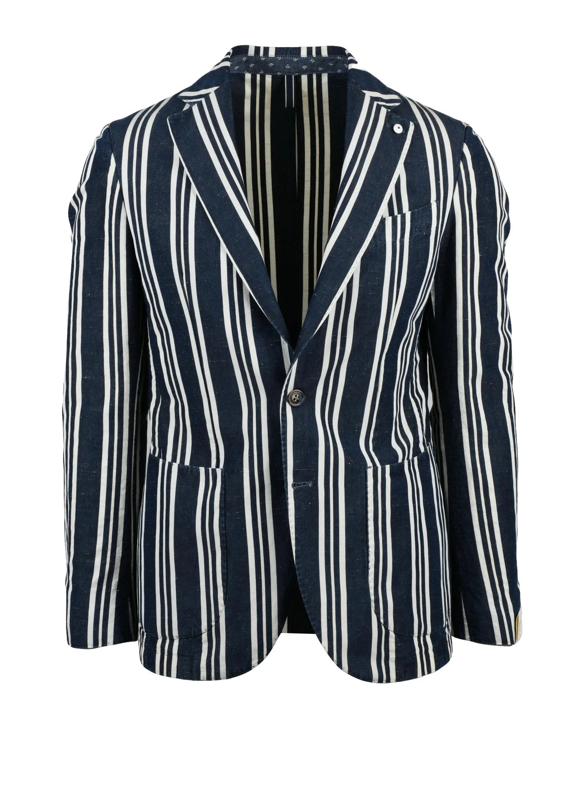 Blue Cotton Linen Silk Blazer Jacket